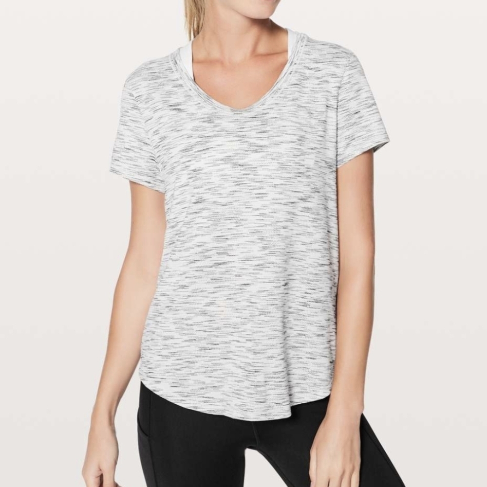 Lululemon Meant To Move Tee Space Dye Grey 4